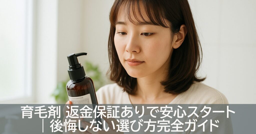 育毛剤 返金保証ありで安心スタート｜後悔しない選び方完全ガイド