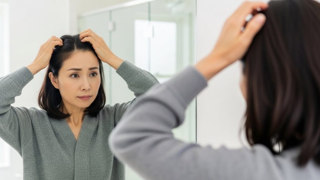 30〜40代・更年期の分け目薄毛とホルモンバランス