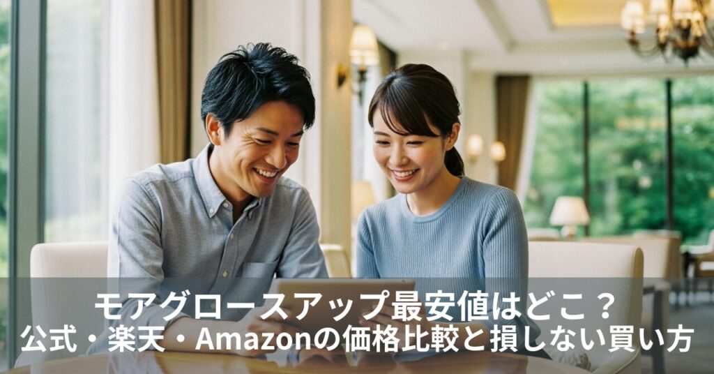 モアグロースアップ最安値はどこ？公式・楽天・Amazonの価格比較と損しない買い方