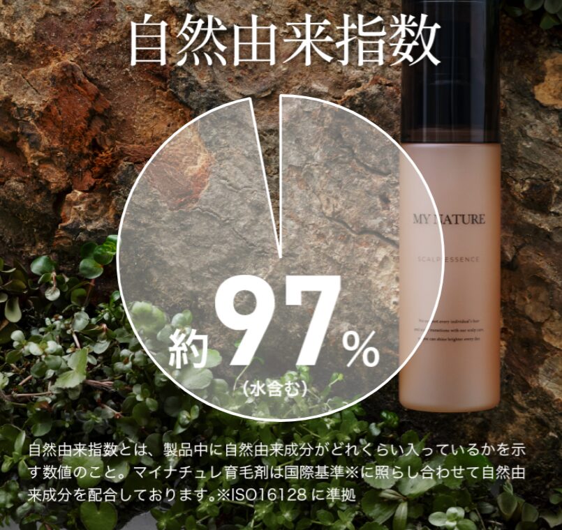 マイナチュレ薬用育毛剤の自然由来指数に関する画像