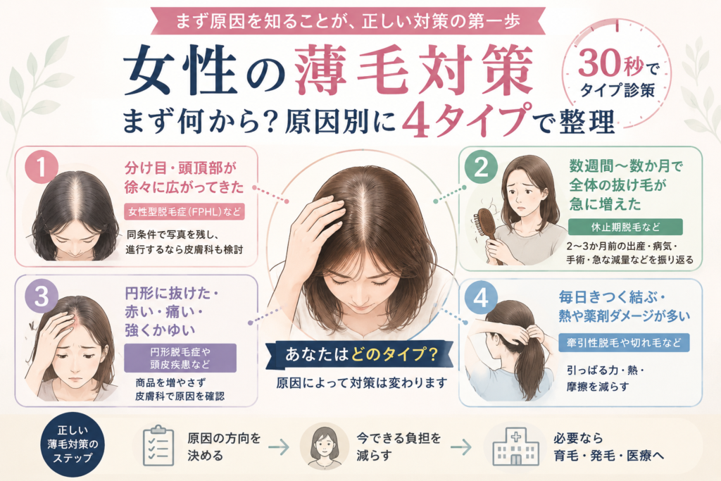 女性の薄毛対策は何から？