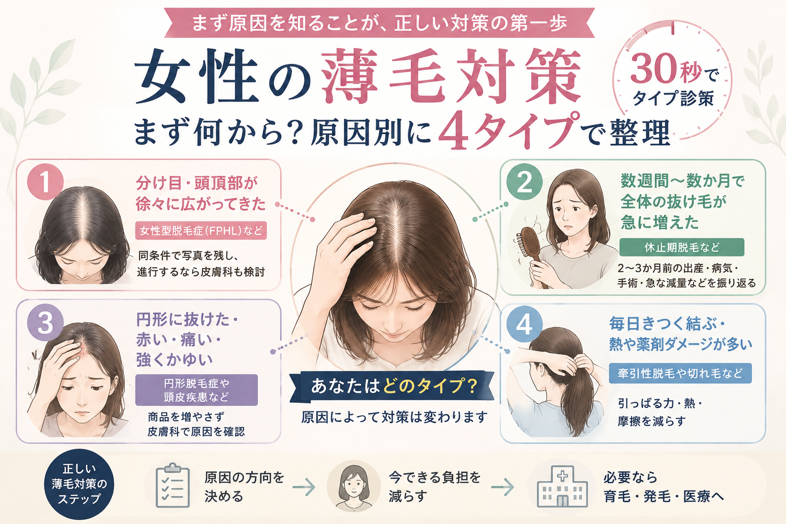 女性の薄毛対策は何から？