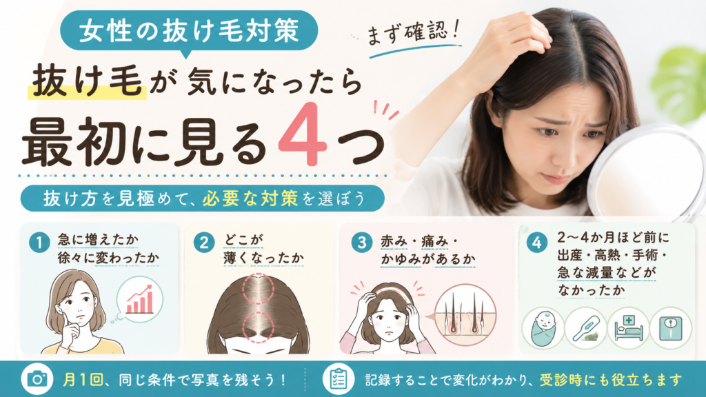 女性の抜け毛対策は何から？